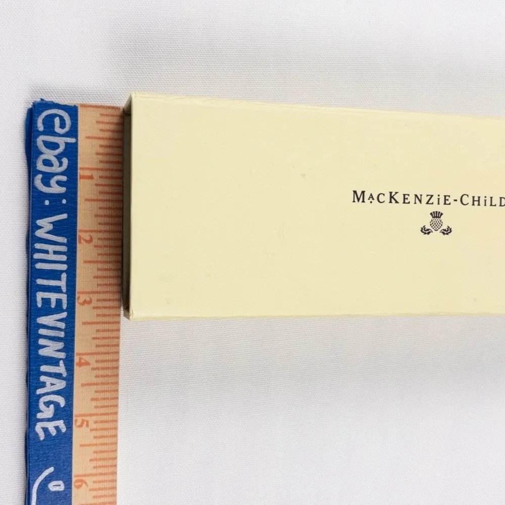 MacKenzie Childs Retired Parchment Check Letter Opener Ceramic 12100-140